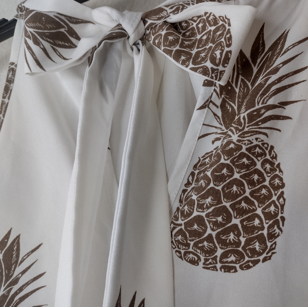 Women's summer pineapple print blouse - Picture 3 of 3